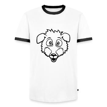 Fuchs Große Augen Erschrocken Glücklich Angst Cool - Männer Kontrast-T-Shirt - Weiß/Schwarz - Vorne - AI Model Female 172 light (172cm) & AI Model Male 178 dark (178cm)