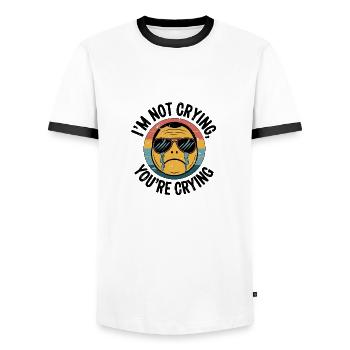 I'm Not Crying, You're Crying - Men's Ringer Shirt - white/black - Front - AI Model Female 172 light (172cm) & AI Model Male 178 dark (178cm)