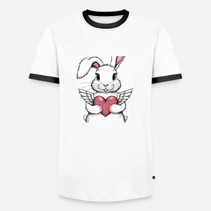 Rabbit 1 - Männer Kontrast-T-Shirt - Weiß/Schwarz