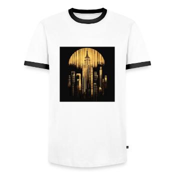 New York - Männer Kontrast-T-Shirt - Weiß/Schwarz - Vorne - AI Model Female 172 light (172cm) & AI Model Male 178 dark (178cm)