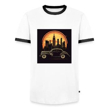 New York - Männer Kontrast-T-Shirt - Weiß/Schwarz - Vorne - AI Model Female 172 light (172cm) & AI Model Male 178 dark (178cm)