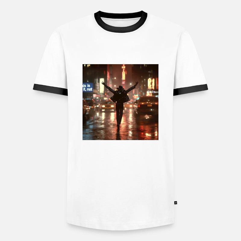Michael - Männer Kontrast-T-Shirt - Weiß/Schwarz