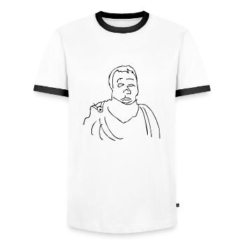 gaius quintus catull rom dichter verona latein - Männer Kontrast-T-Shirt - Weiß/Schwarz - Vorne - AI Model Female 172 light (172cm) & AI Model Male 178 dark (178cm)
