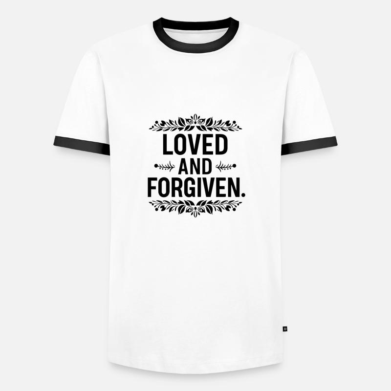 Loved and forgiven - Men's Ringer Shirt - white/black