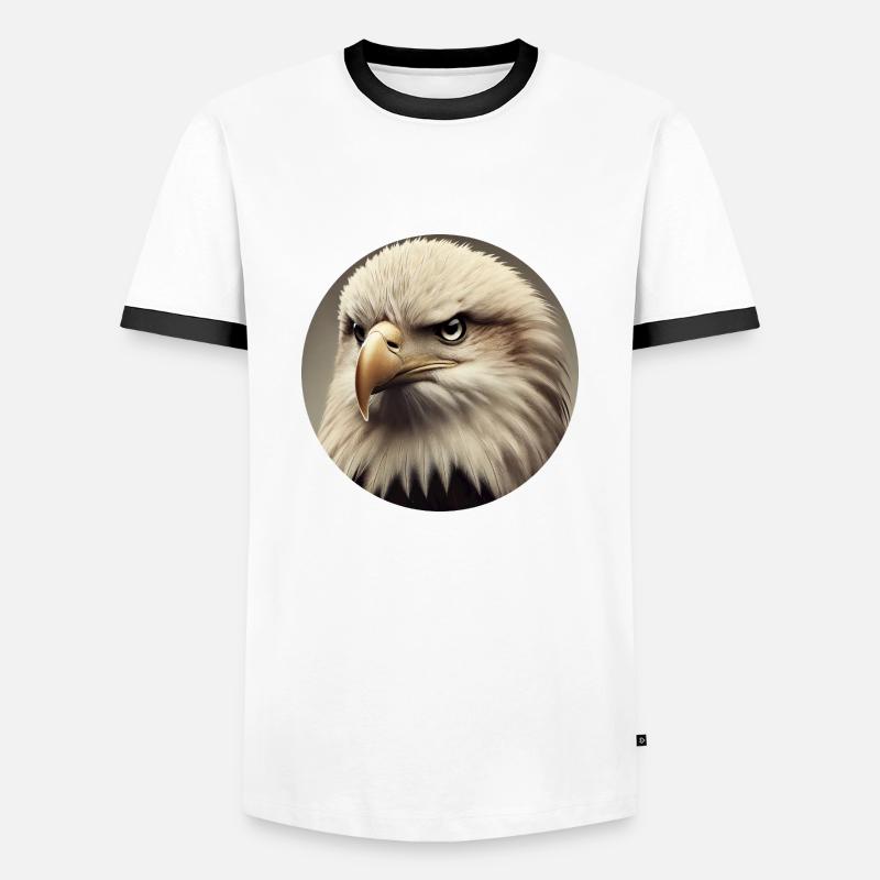 Bald eagle - Men's Ringer Shirt - white/black