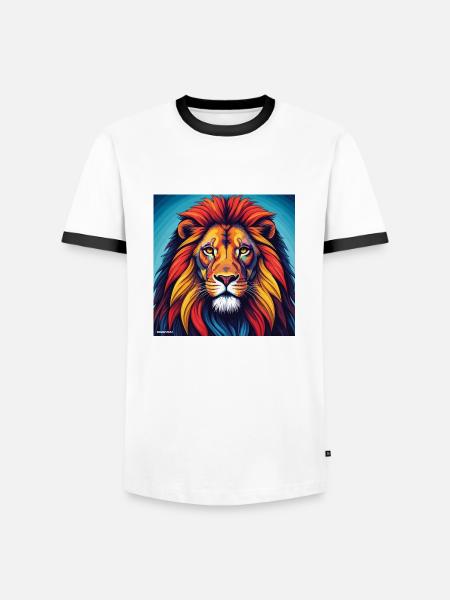 Lion Gemini - Men's Ringer Shirt - white/black