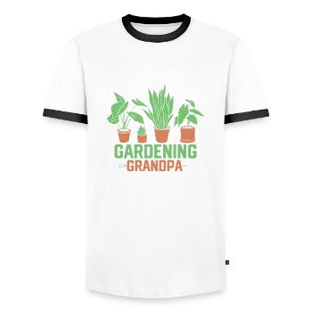 Jardinage Jardin botanique de grand-père - T-shirt contrasté Homme - blanc/noir - Devant - AI Model Female 172 light (172cm) & AI Model Male 178 dark (178cm)