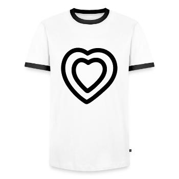 Herz - Männer Kontrast-T-Shirt - Weiß/Schwarz - Vorne - AI Model Female 172 light (172cm) & AI Model Male 178 dark (178cm)