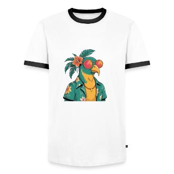 Hummingbird Bird Funny Summer - Men's Ringer Shirt - white/black - Front - AI Model Female 172 light (172cm) & AI Model Male 178 dark (178cm)