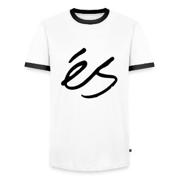 As - Männer Kontrast-T-Shirt - Weiß/Schwarz - Vorne - AI Model Female 172 light (172cm) & AI Model Male 178 dark (178cm)