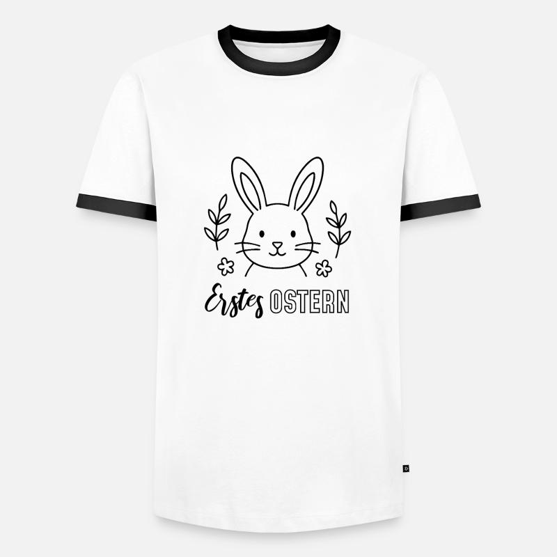 First Easter with Bunny Head - Men's Ringer Shirt - white/black