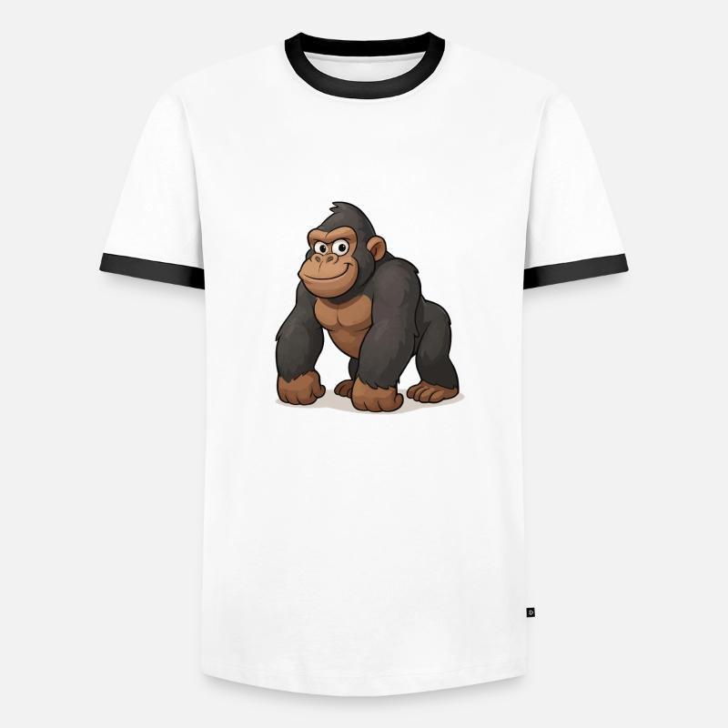 gorilla comic - Männer Kontrast-T-Shirt - Weiß/Schwarz
