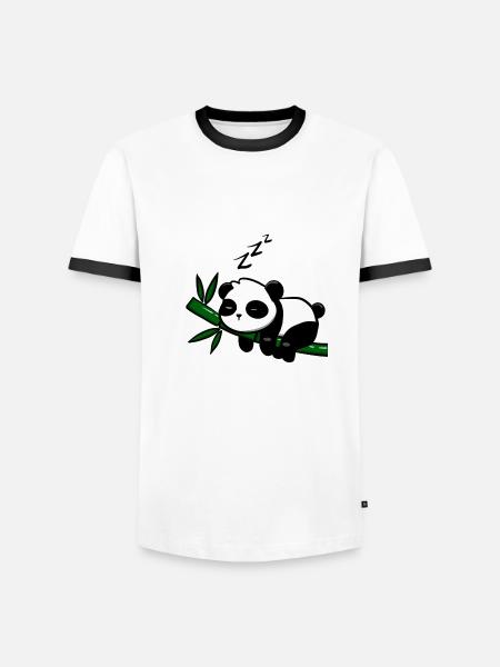 Pandodo - T-shirt contrasté Homme - blanc/noir