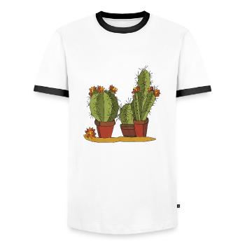 Blumen - Männer Kontrast-T-Shirt - Weiß/Schwarz - Vorne - AI Model Female 172 light (172cm) & AI Model Male 178 dark (178cm)