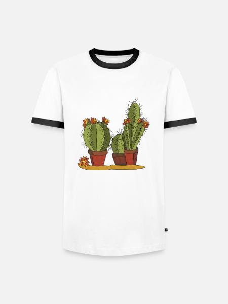 Blumen - Männer Kontrast-T-Shirt - Weiß/Schwarz