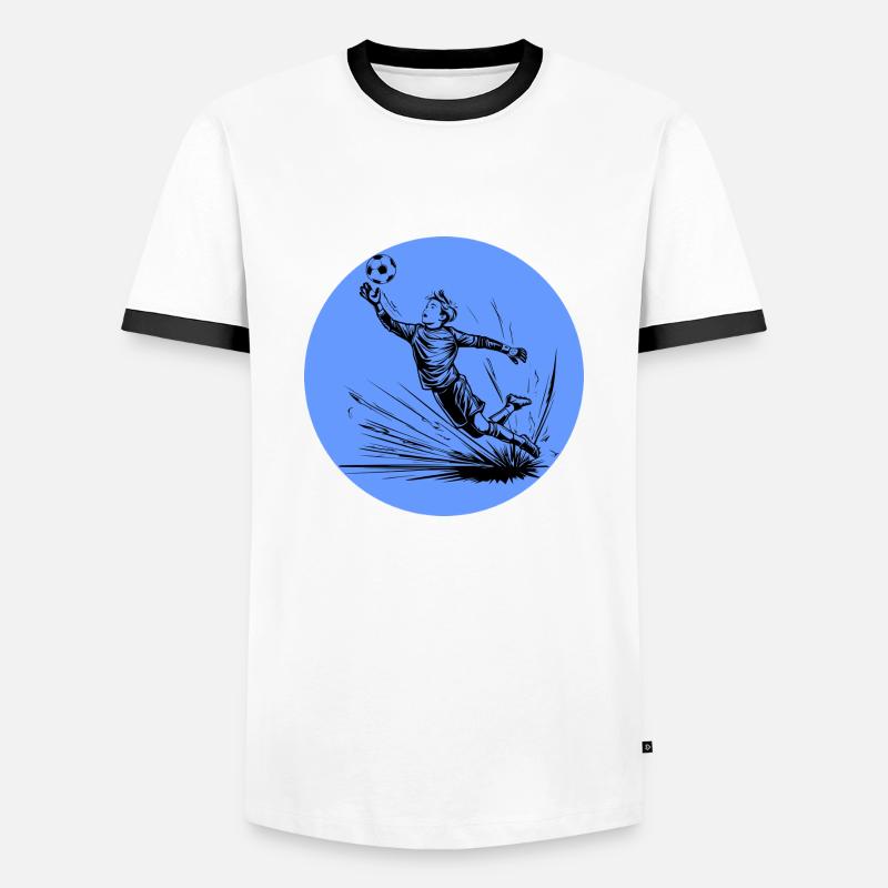Torwart - Männer Kontrast-T-Shirt - Weiß/Schwarz