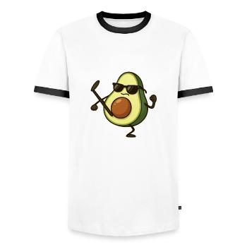 avocado karate - Männer Kontrast-T-Shirt - Weiß/Schwarz - Vorne - AI Model Female 172 light (172cm) & AI Model Male 178 dark (178cm)