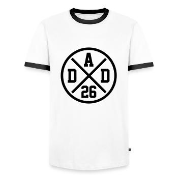 Dad 26 Dad Baby Dad 2026 Father's Day Gift - Men's Ringer Shirt - white/black - Front - AI Model Female 172 light (172cm) & AI Model Male 178 dark (178cm)