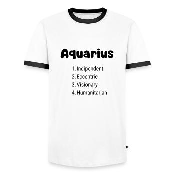 Wassermann Sternzeichen Design – unabhängig, innovativ - Männer Kontrast-T-Shirt - Weiß/Schwarz - Vorne - AI Model Female 172 light (172cm) & AI Model Male 178 dark (178cm)