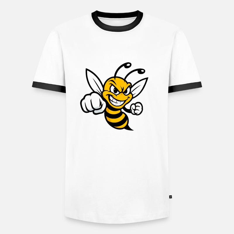 Biene mit Faust - Männer Kontrast-T-Shirt - Weiß/Schwarz