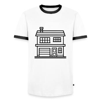 House Property - Men's Ringer Shirt - white/black - Front - AI Model Female 172 light (172cm) & AI Model Male 178 dark (178cm)