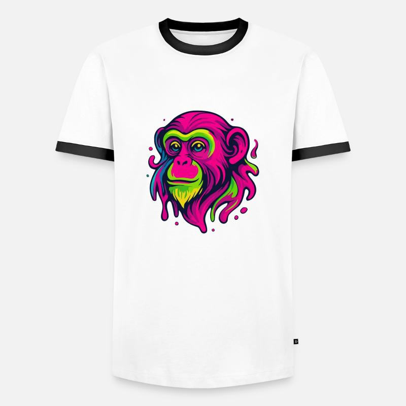 Neon Monkey - Men's Ringer Shirt - white/black
