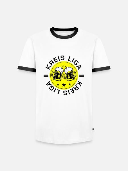 Kreisliga Bier - Männer Kontrast-T-Shirt - Weiß/Schwarz