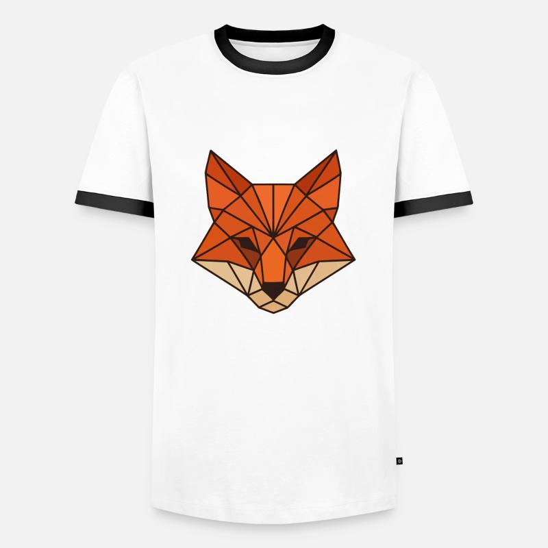Polygon Fox - Men's Ringer Shirt - white/black