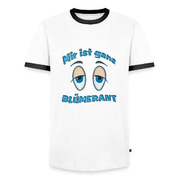 Mir ist ganz blümerant - Männer Kontrast-T-Shirt - Weiß/Schwarz - Vorne - AI Model Female 172 light (172cm) & AI Model Male 178 dark (178cm)