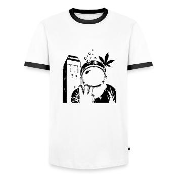 Astronaut Wasserturm Delmenhorst Transparent - Männer Kontrast-T-Shirt - Weiß/Schwarz - Vorne - AI Model Female 172 light (172cm) & AI Model Male 178 dark (178cm)
