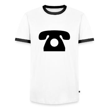 Telefon - Männer Kontrast-T-Shirt - Weiß/Schwarz - Vorne - AI Model Female 172 light (172cm) & AI Model Male 178 dark (178cm)