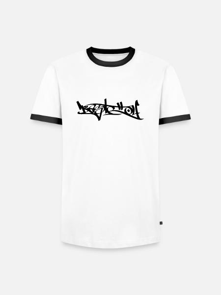 Destroy - Men's Ringer Shirt - white/black