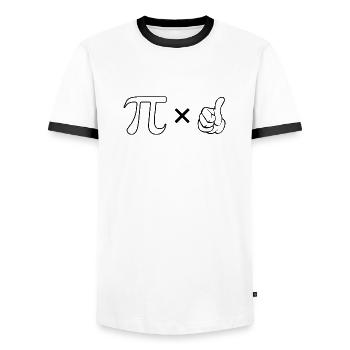 Règle de base - T-shirt contrasté Homme - blanc/noir - Devant - AI Model Female 172 light (172cm) & AI Model Male 178 dark (178cm)