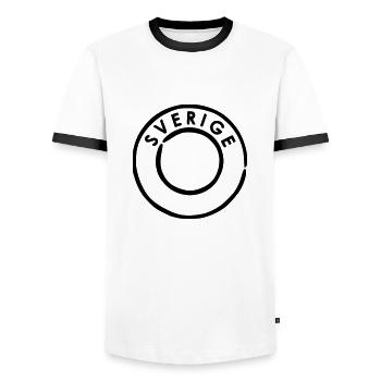 Sverige - Sweden Postmark - Men's Ringer Shirt - white/black - Front - AI Model Female 172 light (172cm) & AI Model Male 178 dark (178cm)