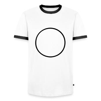 Runder Kreis 1 dünn - Männer Kontrast-T-Shirt - Weiß/Schwarz - Vorne - AI Model Female 172 light (172cm) & AI Model Male 178 dark (178cm)