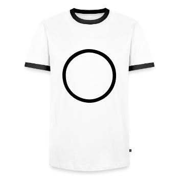 Runder Kreis 2 dick - Männer Kontrast-T-Shirt - Weiß/Schwarz - Vorne - AI Model Female 172 light (172cm) & AI Model Male 178 dark (178cm)