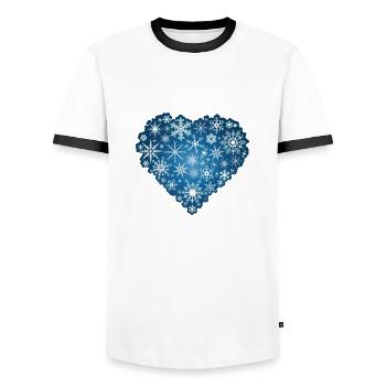 Winter - Männer Kontrast-T-Shirt - Weiß/Schwarz - Vorne - AI Model Female 172 light (172cm) & AI Model Male 178 dark (178cm)