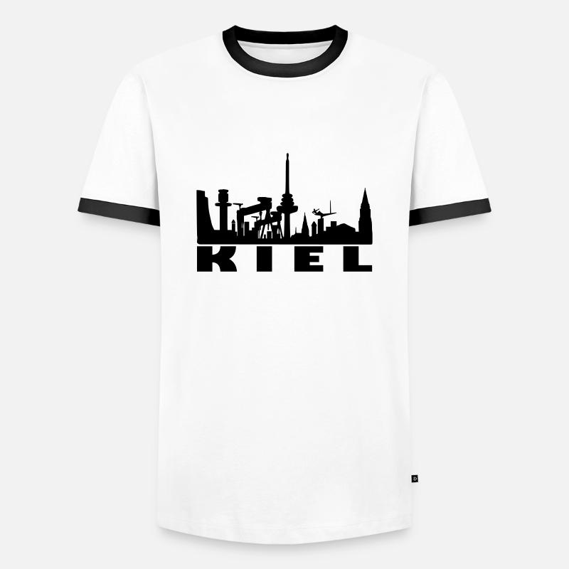 skyline keel - Men's Ringer Shirt - white/black