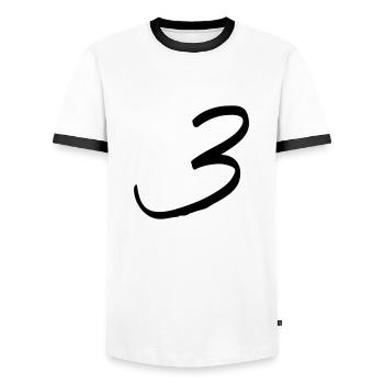 zahl_dani_3 - Männer Kontrast-T-Shirt - Weiß/Schwarz - Vorne - AI Model Female 172 light (172cm) & AI Model Male 178 dark (178cm)