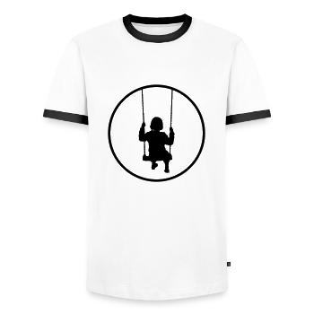 SchaukEmma - Men's Ringer Shirt - white/black - Front - AI Model Female 172 light (172cm) & AI Model Male 178 dark (178cm)