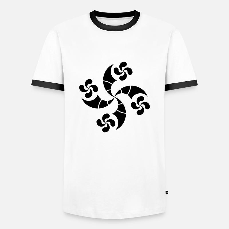 basque cross - Men's Ringer Shirt - white/black