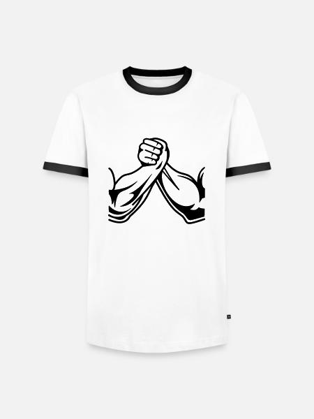 Armwrestling arms 01 - Men's Ringer Shirt - white/black