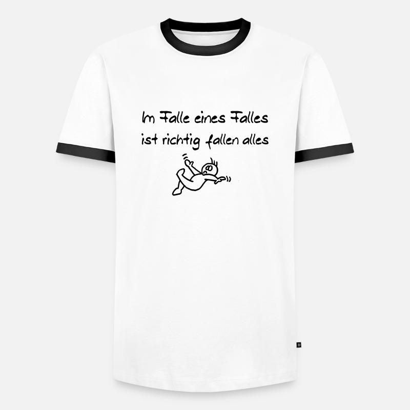 Im Falle eines Falles - Männer Kontrast-T-Shirt - Weiß/Schwarz