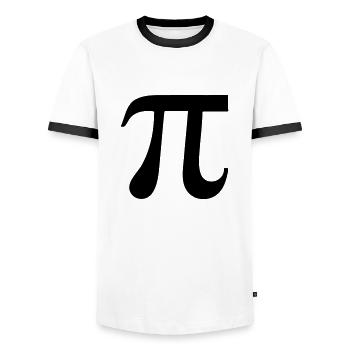 Pi - Men's Ringer Shirt - white/black - Front - AI Model Female 172 light (172cm) & AI Model Male 178 dark (178cm)