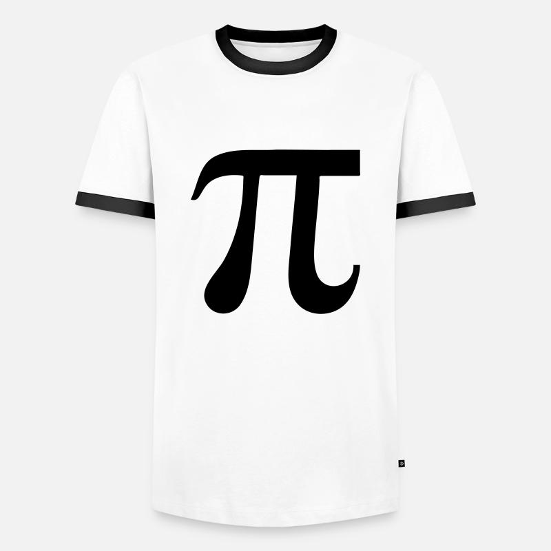 Pi - Männer Kontrast-T-Shirt - Weiß/Schwarz