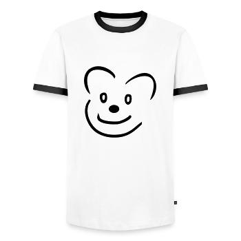 Bär - Männer Kontrast-T-Shirt - Weiß/Schwarz - Vorne - AI Model Female 172 light (172cm) & AI Model Male 178 dark (178cm)