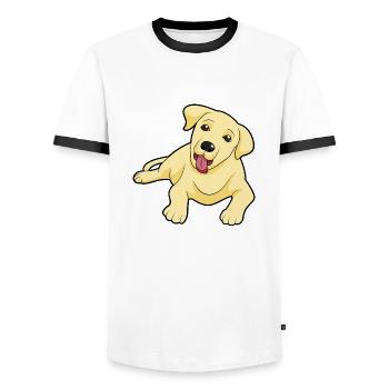 Golden Labrador - Men's Ringer Shirt - white/black - Front - AI Model Female 172 light (172cm) & AI Model Male 178 dark (178cm)