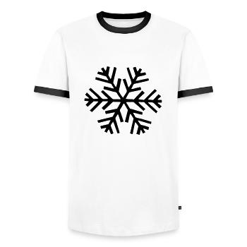 snow snowflake - Men's Ringer Shirt - white/black - Front - AI Model Female 172 light (172cm) & AI Model Male 178 dark (178cm)