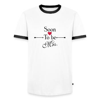 Soon to be Mrs. - Männer Kontrast-T-Shirt - Weiß/Schwarz - Vorne - AI Model Female 172 light (172cm) & AI Model Male 178 dark (178cm)