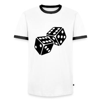 Würfel 6er Pasch - Sechserpasch - Männer Kontrast-T-Shirt - Weiß/Schwarz - Vorne - AI Model Female 172 light (172cm) & AI Model Male 178 dark (178cm)